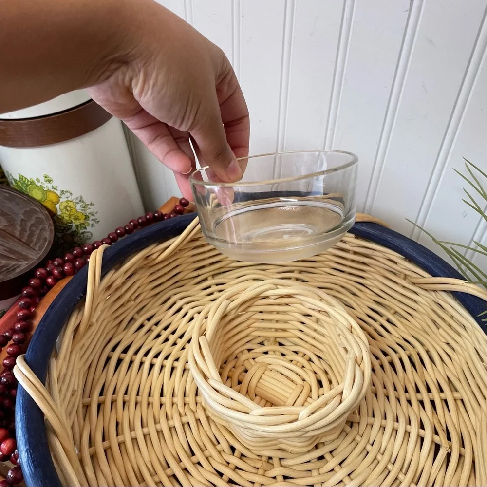 Vintage Wicker Charcuterie Serving Basket